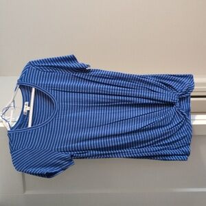 Short sleeve Blue and White Striped shirt